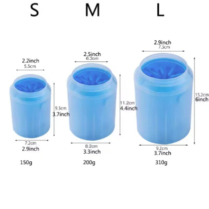 Portable Dog Paw Cleaner Cup — Soft Silicone Bristles, 3 Sizes & Colors