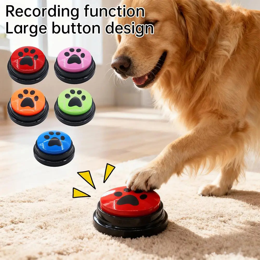 Dog Training Button Recordable Pet Communication Dog Toys Dog Talking Button Cute Claw Print Pattern Dog Accessories