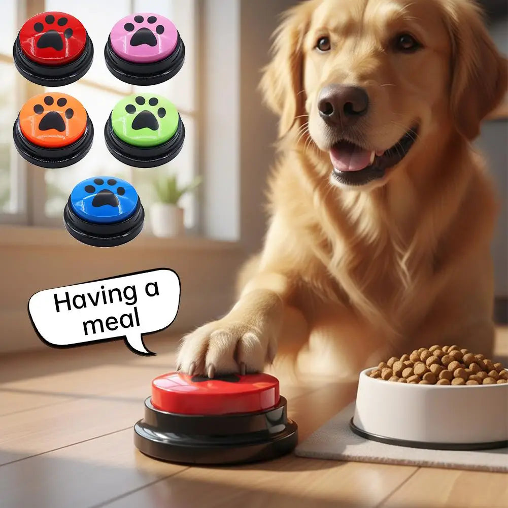 Dog Training Button Recordable Pet Communication Dog Toys Dog Talking Button Cute Claw Print Pattern Dog Accessories