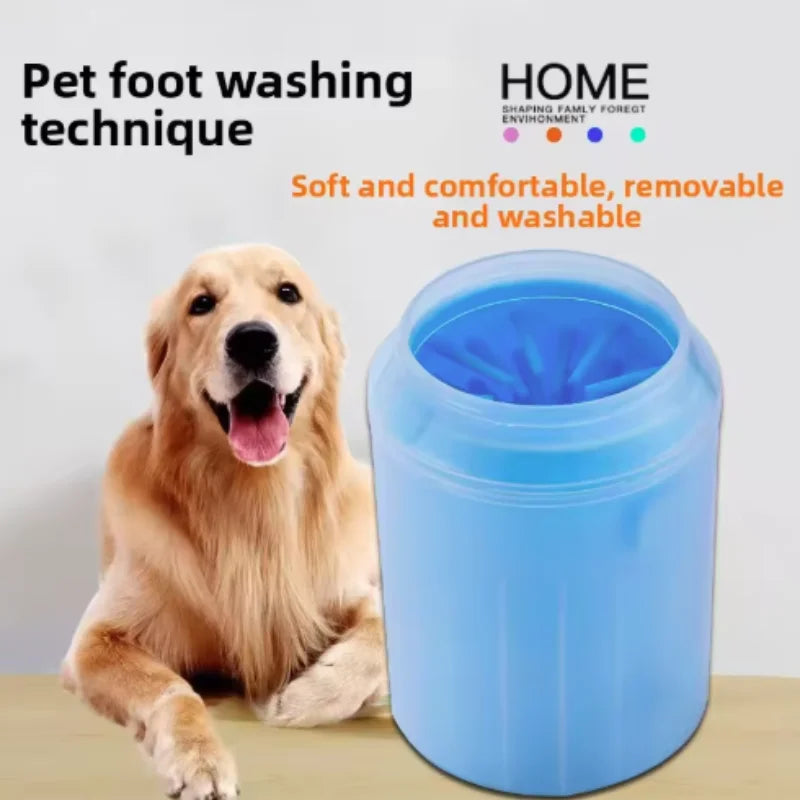 Portable Dog Paw Cleaner Cup — Soft Silicone Bristles, 3 Sizes & Colors