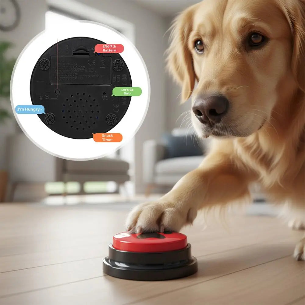 Dog Training Button Recordable Pet Communication Dog Toys Dog Talking Button Cute Claw Print Pattern Dog Accessories