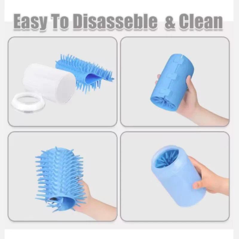 Portable Dog Paw Cleaner Cup — Soft Silicone Bristles, 3 Sizes & Colors