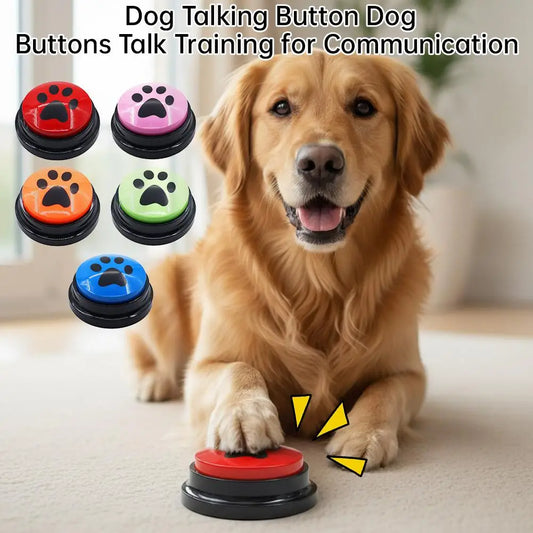 Dog Training Button Recordable Pet Communication Dog Toys Dog Talking Button Cute Claw Print Pattern Dog Accessories