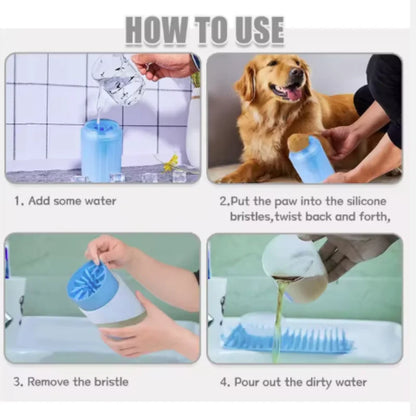 Portable Dog Paw Cleaner Cup — Soft Silicone Bristles, 3 Sizes & Colors