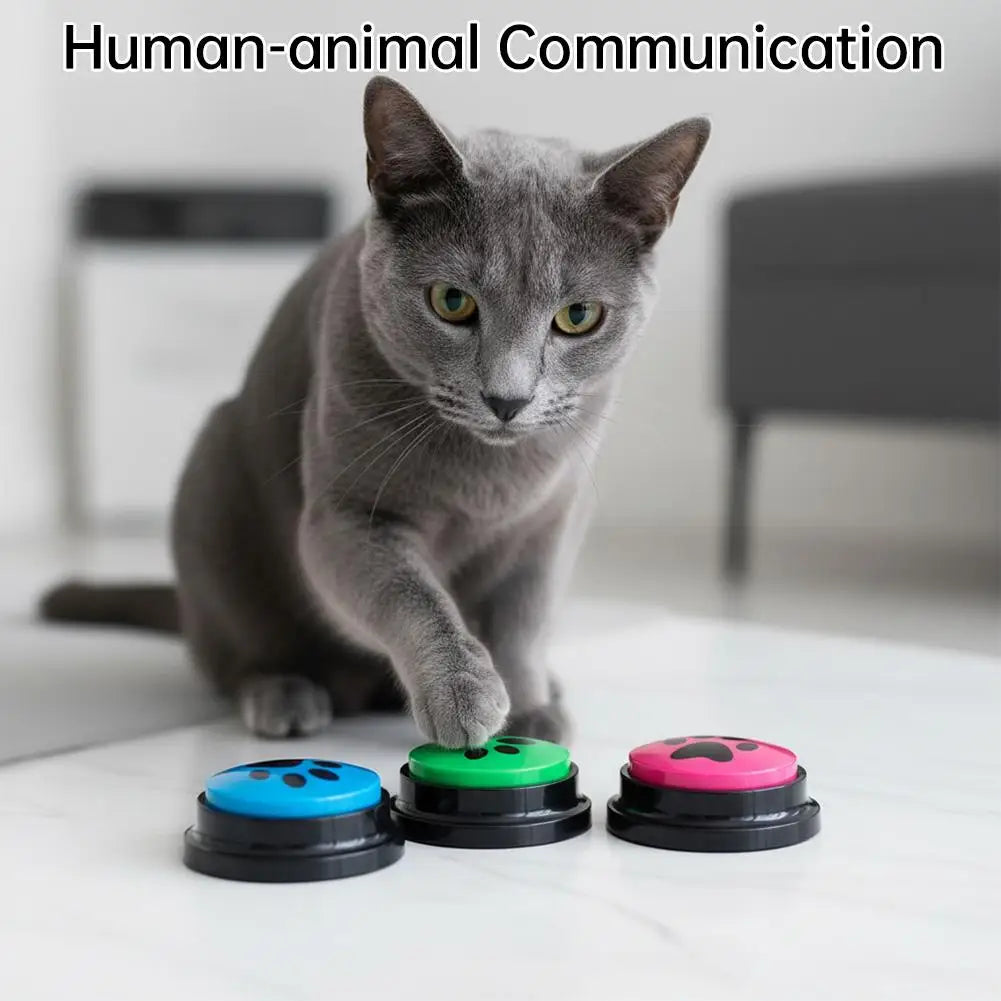 Dog Training Button Recordable Pet Communication Dog Toys Dog Talking Button Cute Claw Print Pattern Dog Accessories