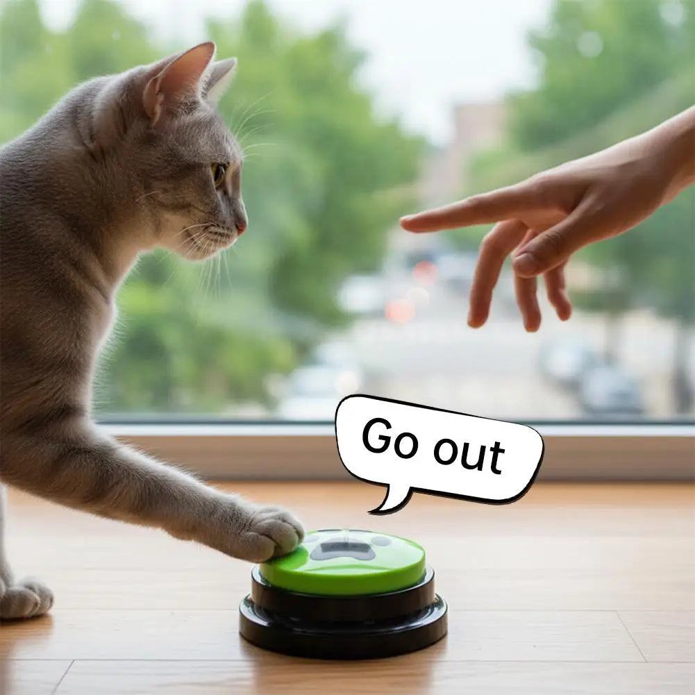 Dog Training Button Recordable Pet Communication Dog Toys Dog Talking Button Cute Claw Print Pattern Dog Accessories