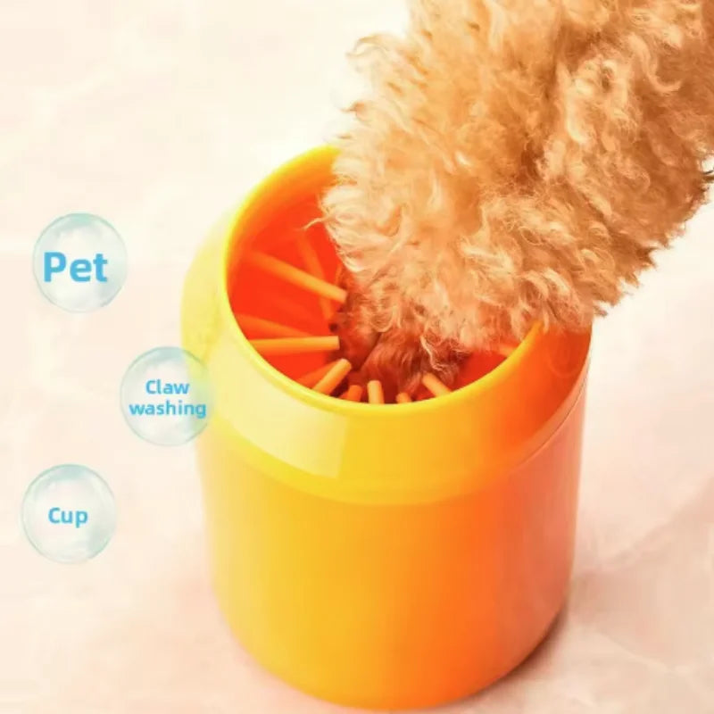 Portable Dog Paw Cleaner Cup — Soft Silicone Bristles, 3 Sizes & Colors